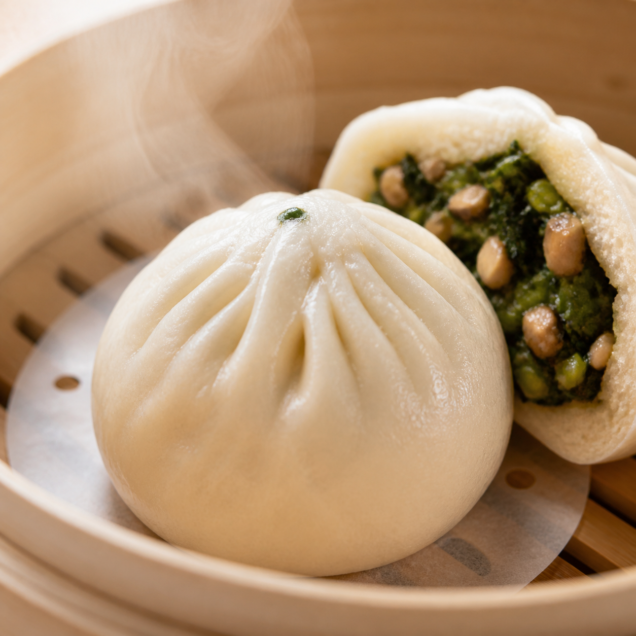 翡翠青菜包 Fresh Veg & Shiitake Bun